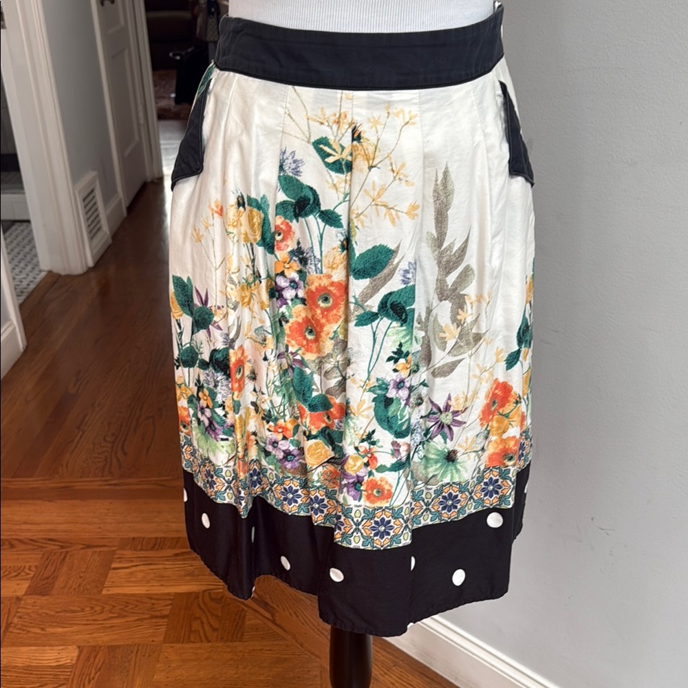 Vibrant Orange and Red Knee-Length A-Line Skirt